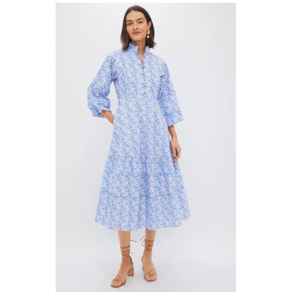 Tuckernuck Hyacinth House Baby Blue Ditsy Floral Hillsborough Midi Dress Large